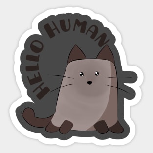 cute cat hello human vintage retro T-Shirt T-Shirt Sticker